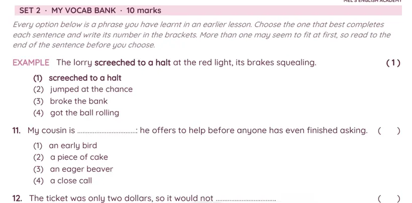 Assessment in worksheet 005