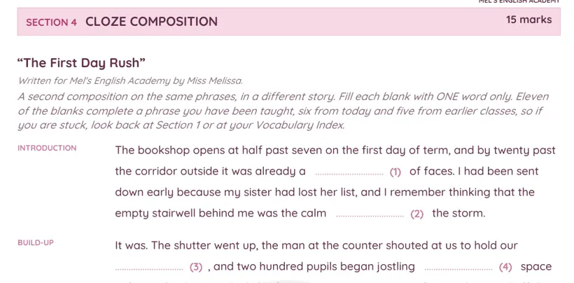 Assessment in worksheet 015