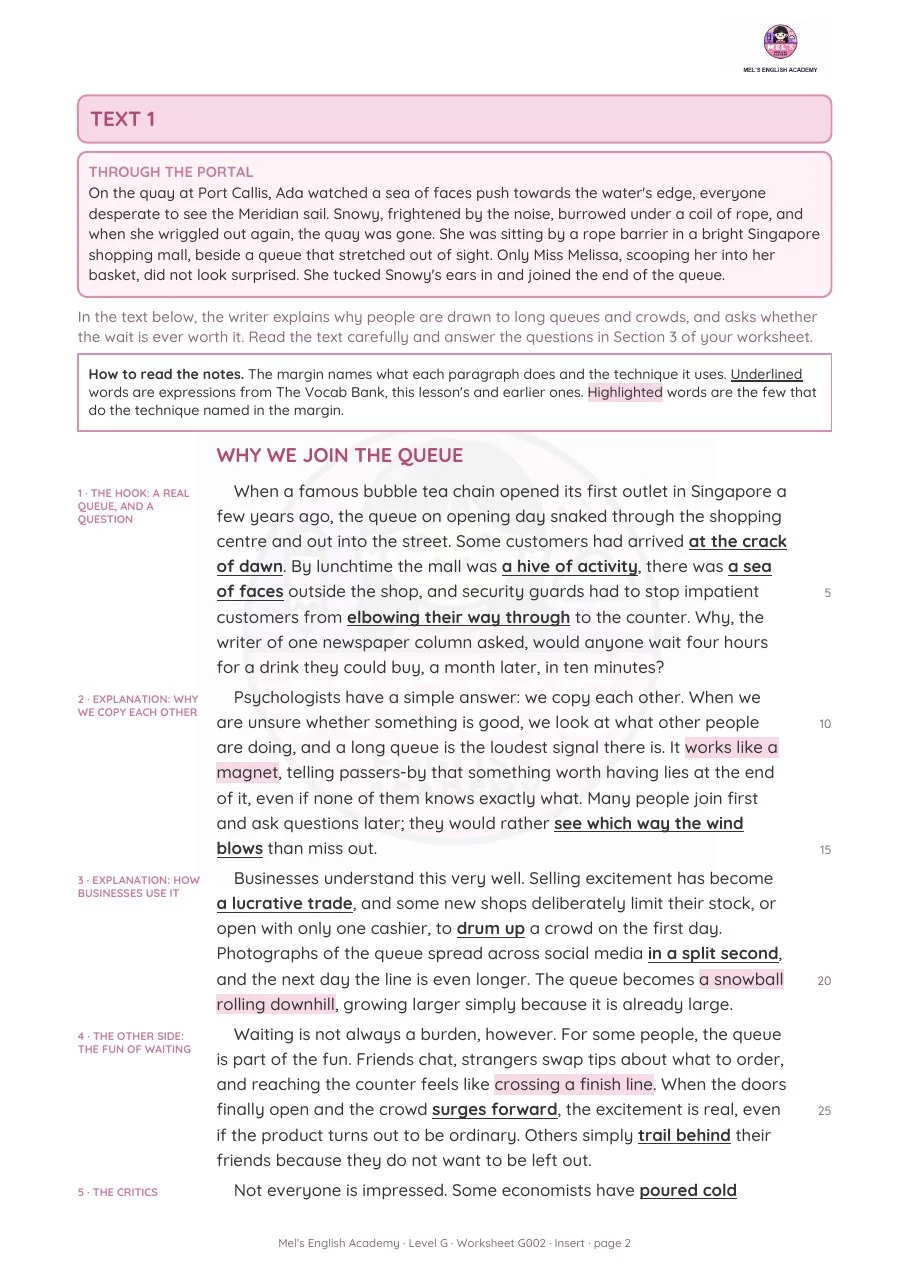 An exam-style Insert with notes in the margin