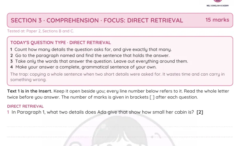 Comprehension section